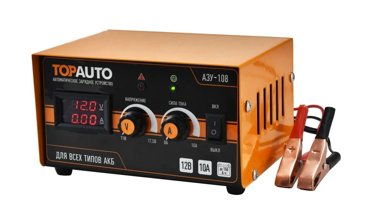 Зарядное устройство TopAuto АЗУ-108 0.5-10А (6/12В до 150А/ч)
