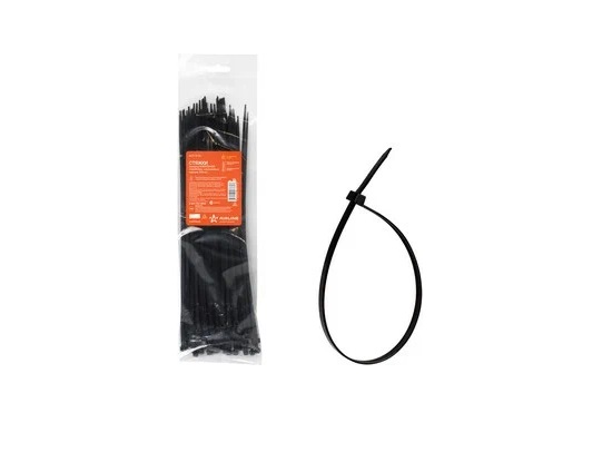 Хомуты-стяжки 300х3.6 мм AIRLINE кабельные нейлон (пластик) черные 100 шт ACT-N-26