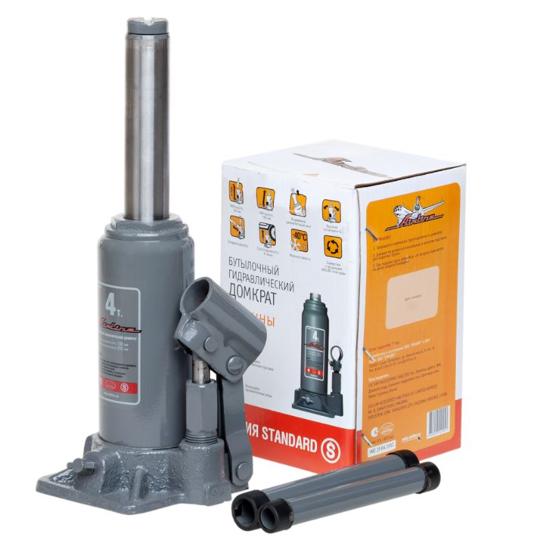Домкрат гидрав. бутыл. 4т h 180-350мм AIRLINE AJ-B-04S