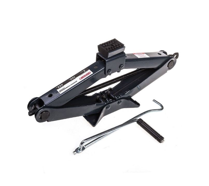 Домкрат мех. ромб. 3т (h 140-455мм) SKYWAY с резиновой опорной частью S01801008 в сумке