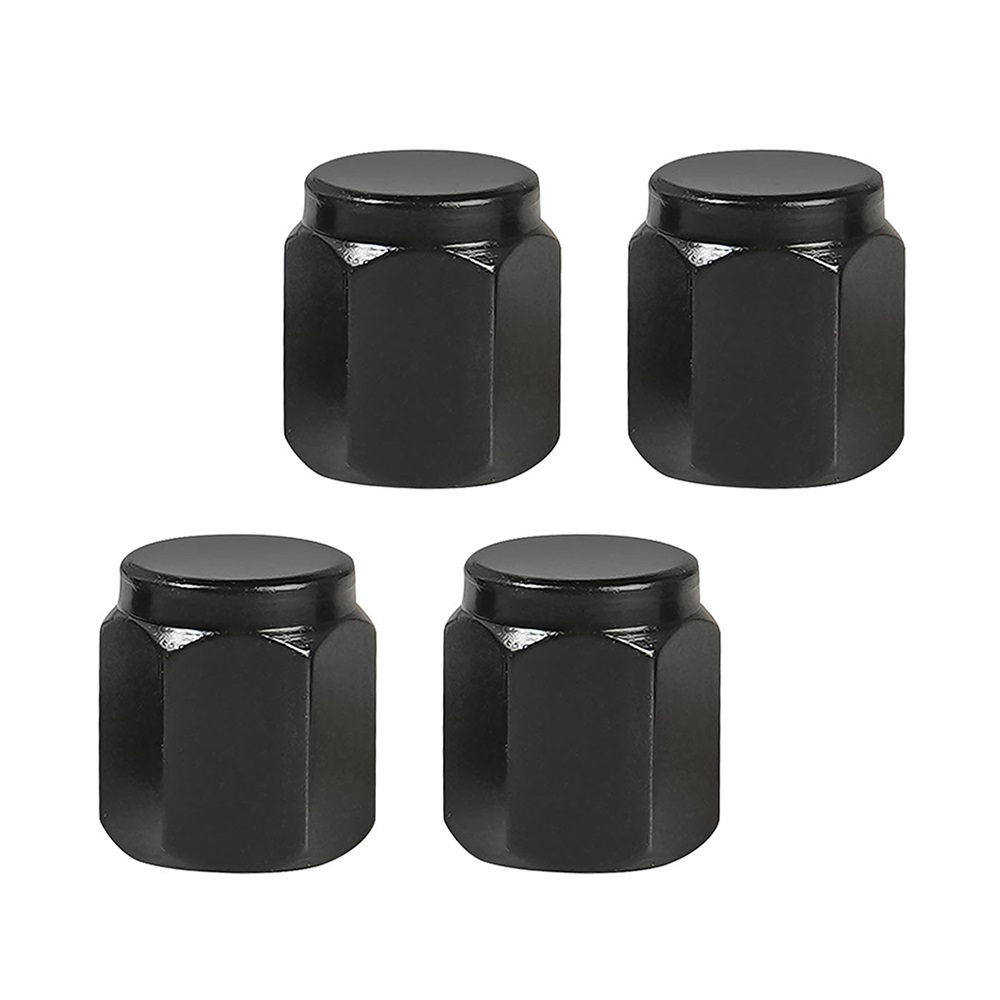 Колпачок на вентиль металл AIRLINE К-4 черные 4 шт AVC20