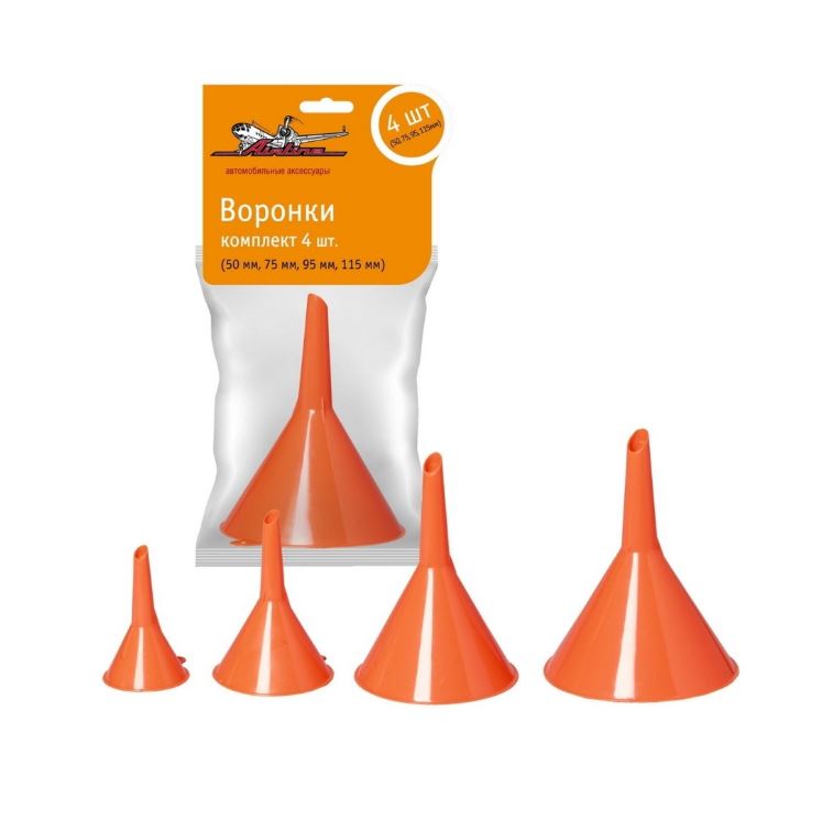 Воронка AIRLINE диам. 50мм, 75мм, 95мм, 115мм комплект 4шт APF-01