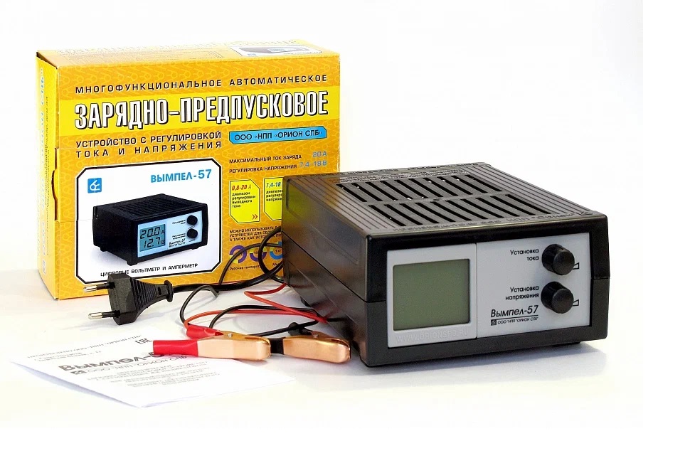Зарядное устройство аккумулятора 0-20А ВЫМПЕЛ-57 (автомат 7,4-18В сегментный ЖК индикатор))