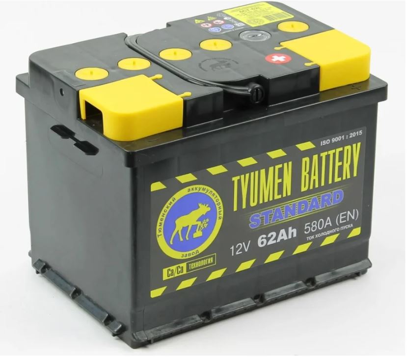 Аккумулятор 6ст 62 LR Тюмень Standard обр..п. (ТАЗ)