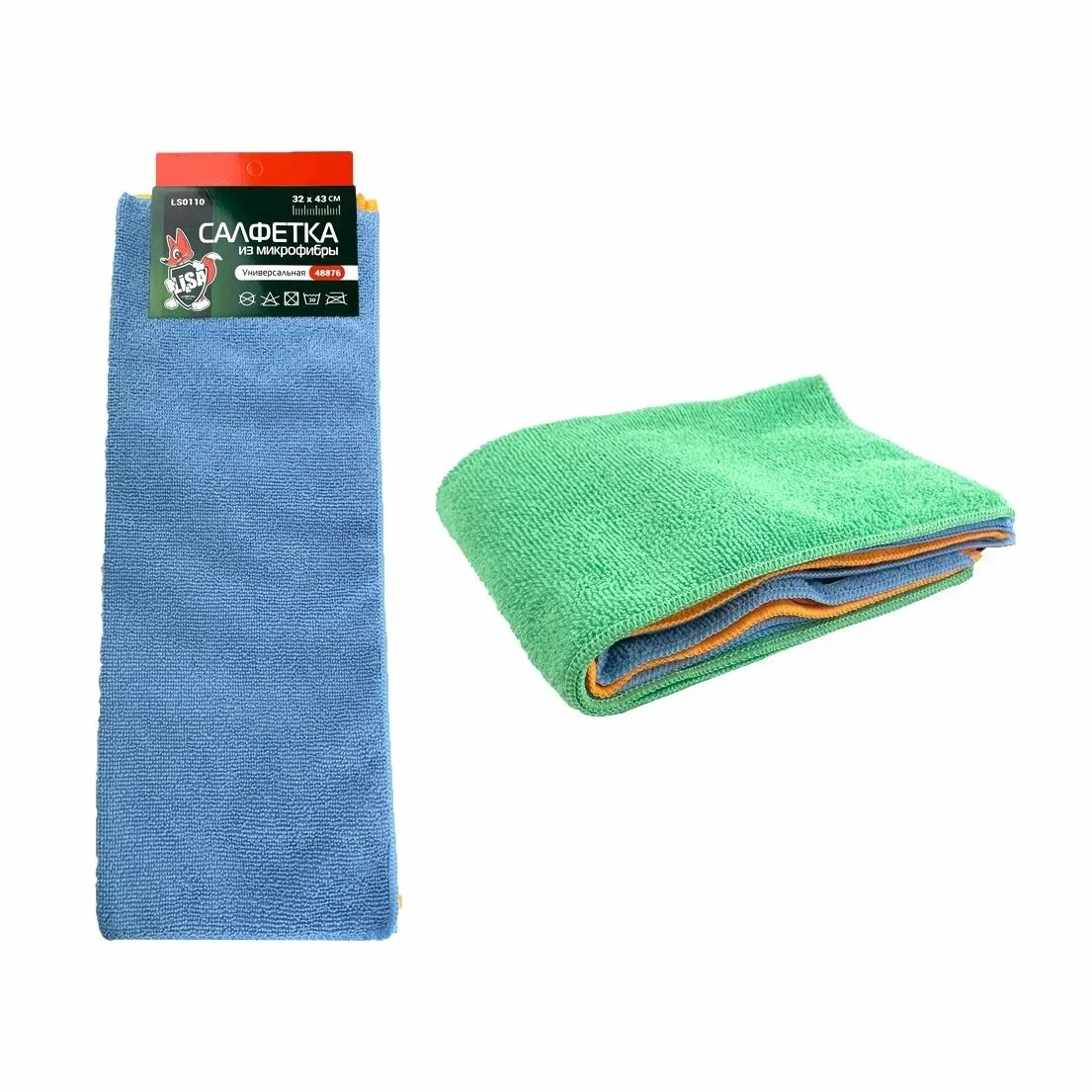 Салфетка набор микрофибра Li-Sa 32х43см 200г/м2 4шт
