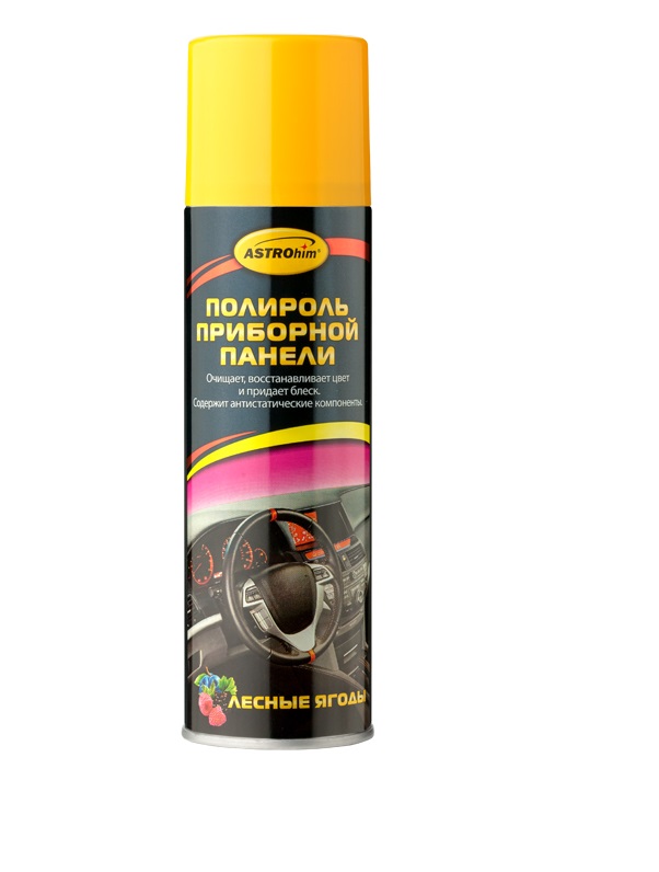 Полироль панели ASTROHIM глянец доп очищение с антистат. Лесные ягоды 335мл аэрозоль AC-23310