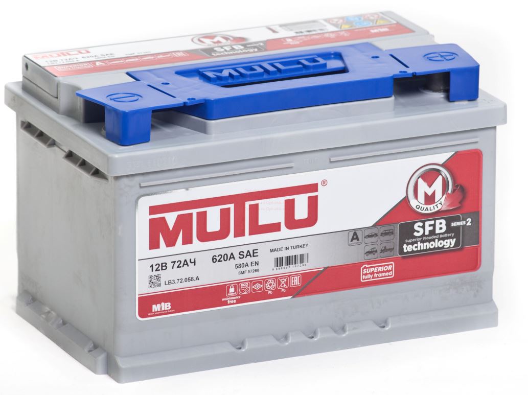 Аккумулятор MUTLU SFB M2 72 Ач (низ) обр.п. (LB3.72.058 A-12V 72 580 (EN))