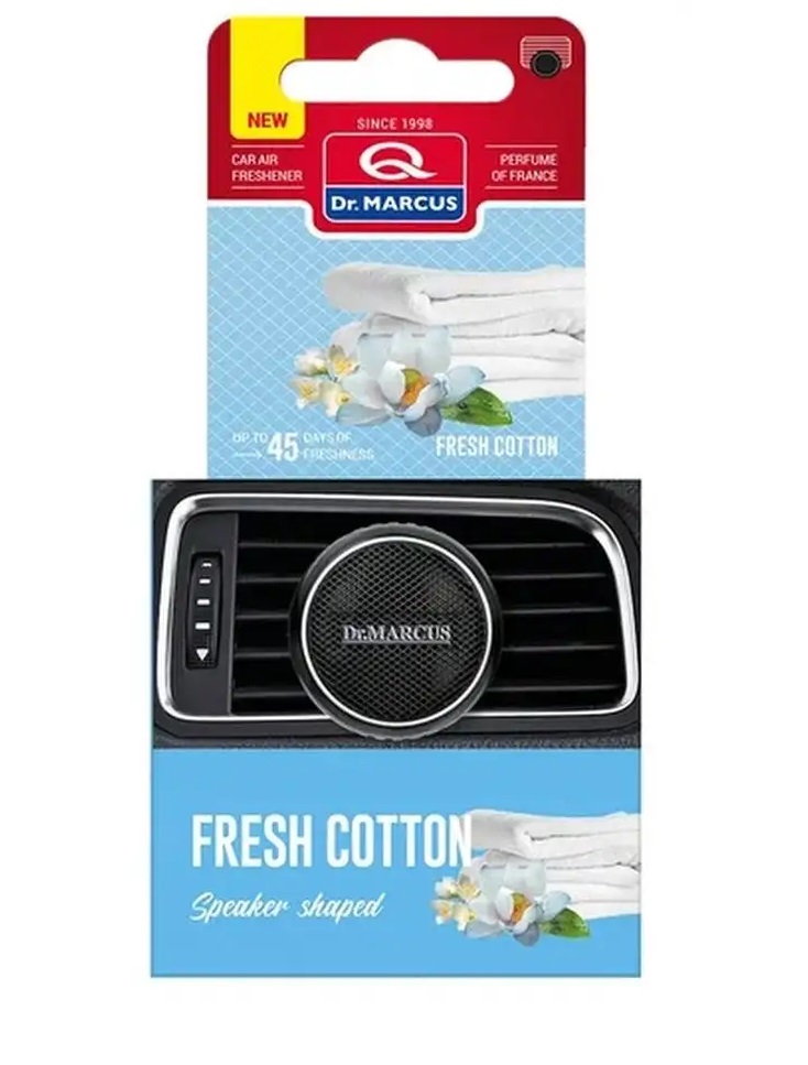 Ароматизатор  DR. MARCUS Speaker Shaped Fresh Cotton гелевый универсальный Польша 10мл