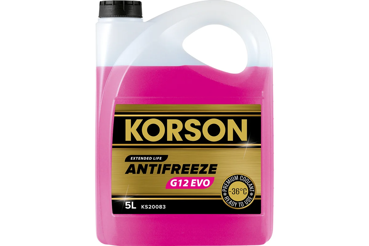 Антифриз KORSON G12 EVO -36°C розовый 5л конц.