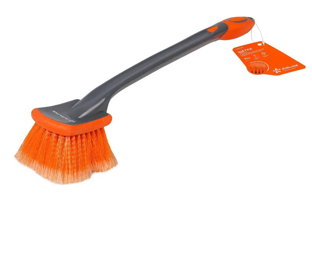 Щетка для мытья 50см AIRLINE (10*7см) с мягкой распушённой щетиной прорезиненные ручка