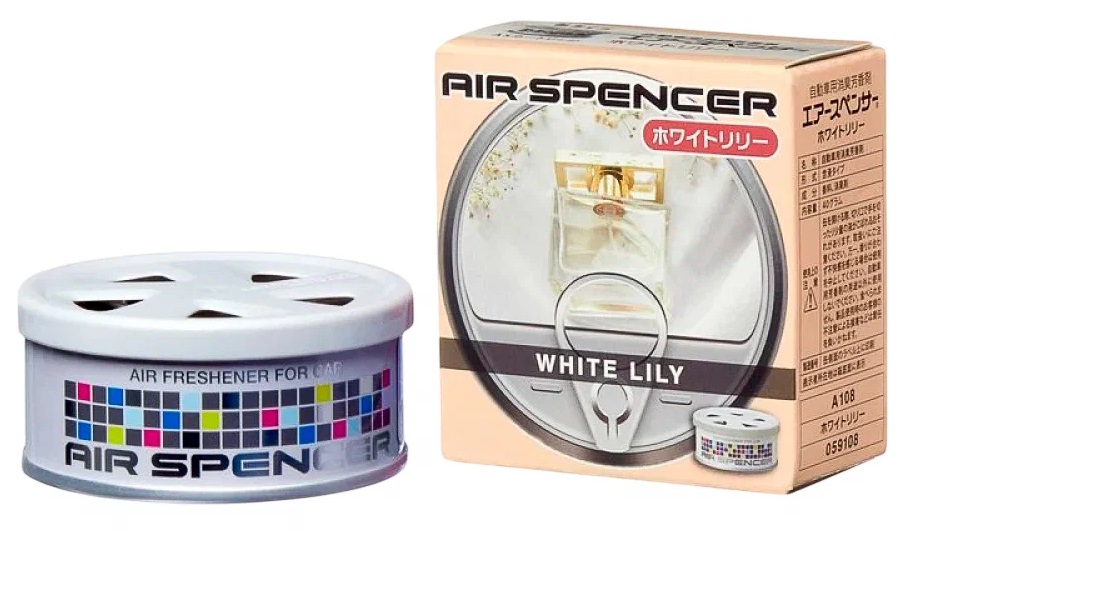 Ароматизатор на панель меловой EIKOSHA SPIRIT REFILL 40гр мет. банка WHITE LILY Белая лилия A-108