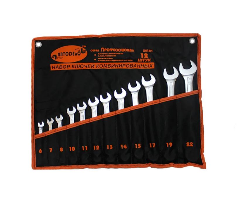 Набор ключей комбинированных 12пр. АвтоДело Professional 6х8-10х15-22мм- в сумке
