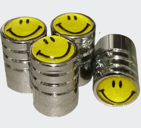 Колпачок на вентиль металл SW с эмблемой Smile 4шт SH-40
