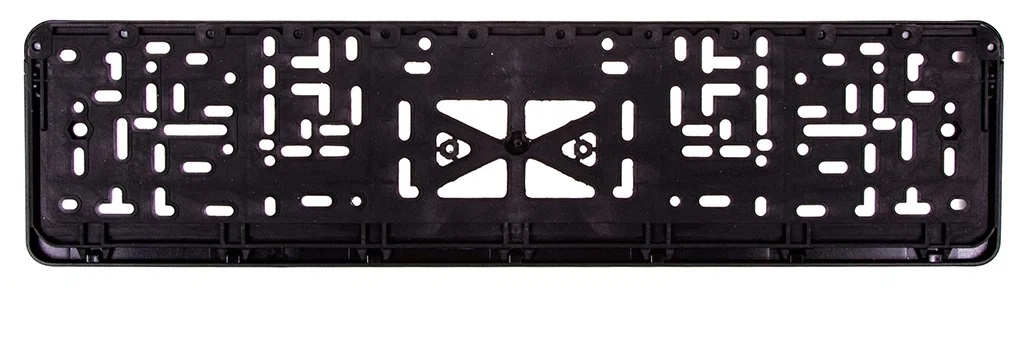 Рамка для номера пластм с защелкой черная без надписи полированная 112/3-SDT-ч